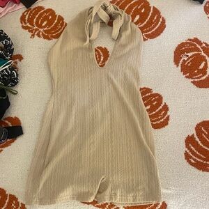 SHEIN Beige Halter Bodysuit